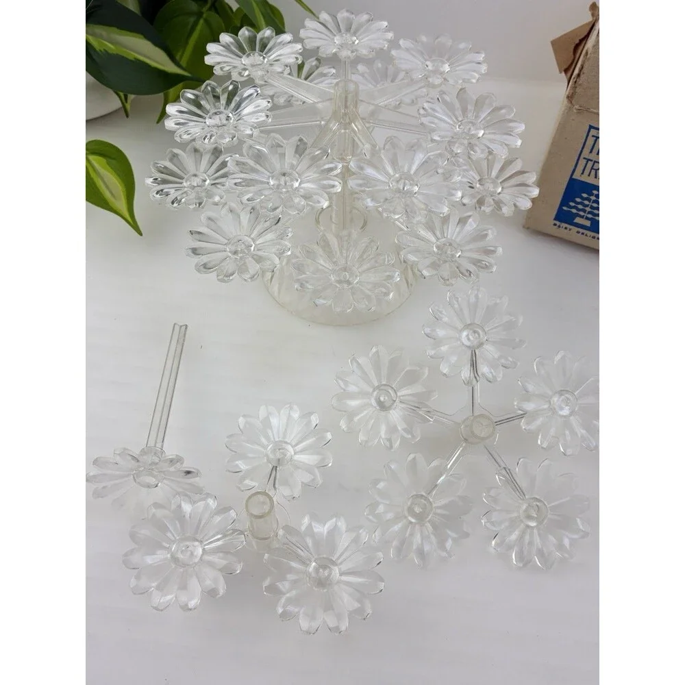 Vtg JONDEL Treat Tree Plastic Appetizer Daisy Centerpiece CHADWICK Ornaments